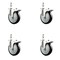 Service Caster 5 Inch 316SS Black Polyurethane Wheel Swivel 10mm Stem Caster Set Lock Brake SS316TSTTL20S514-PPUB-BLK-M1015-4 - alternate 1